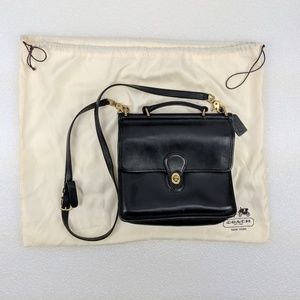 COACH Vintage Willis Black Leather Crossbody Bag